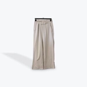 P Cill Womens Beige Wide Leg Lounge Pants High Rise Elastic Waist Size L PP50101